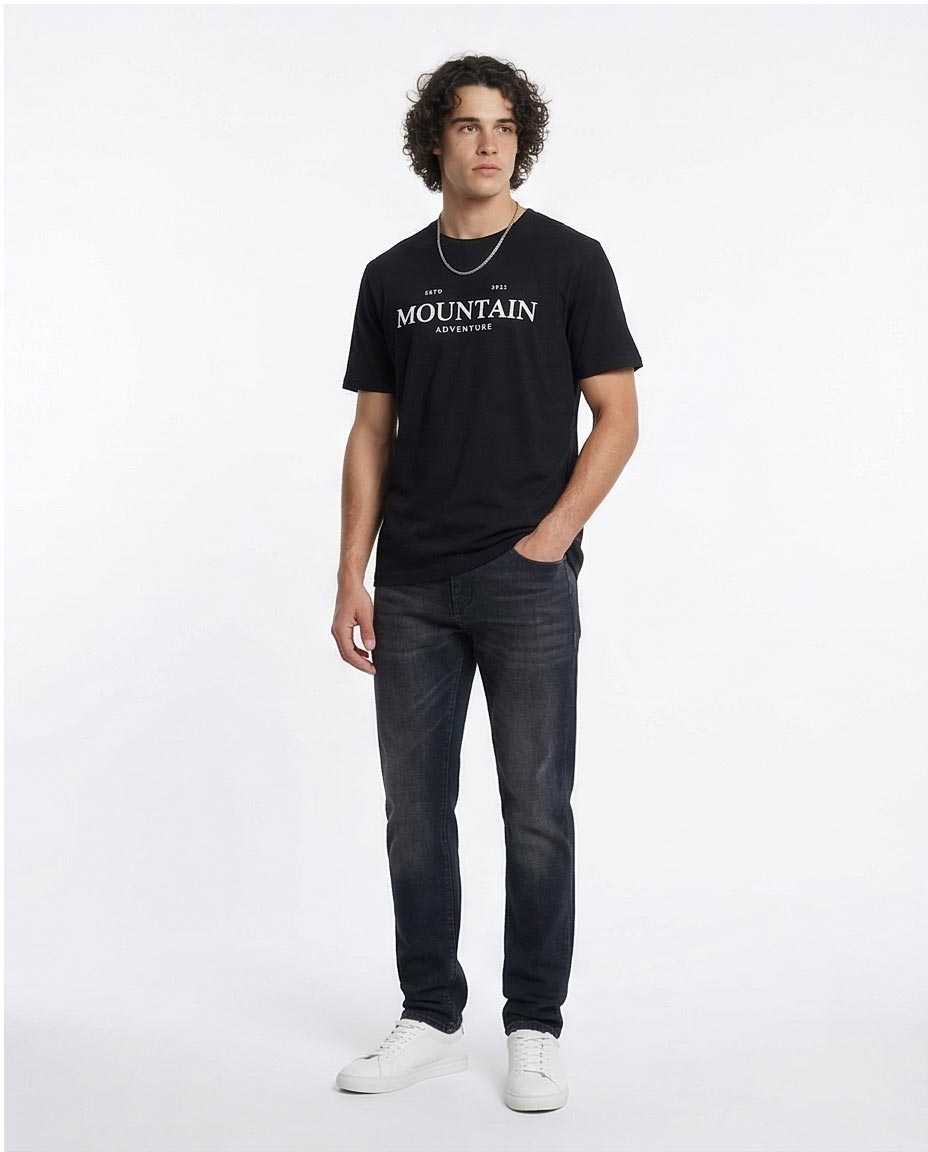 Ravin | Men's "Mountain Adventure" Graphic Tee – Elevated Street Edition - Black - R209366