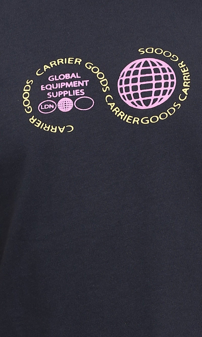 R209368 - Round Neck Short Sleeves Printed Tee - Black