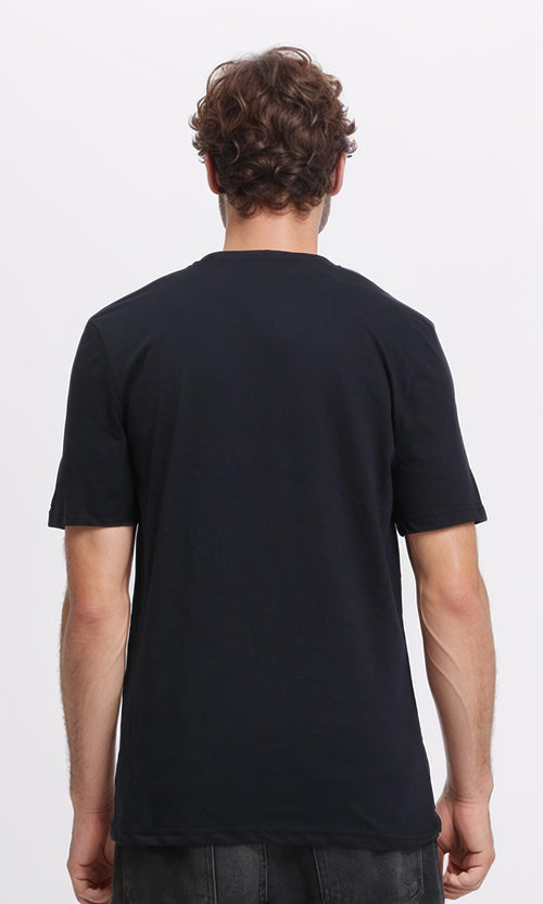 R209369 - Printed Regular Fit Slip On Tee - Black