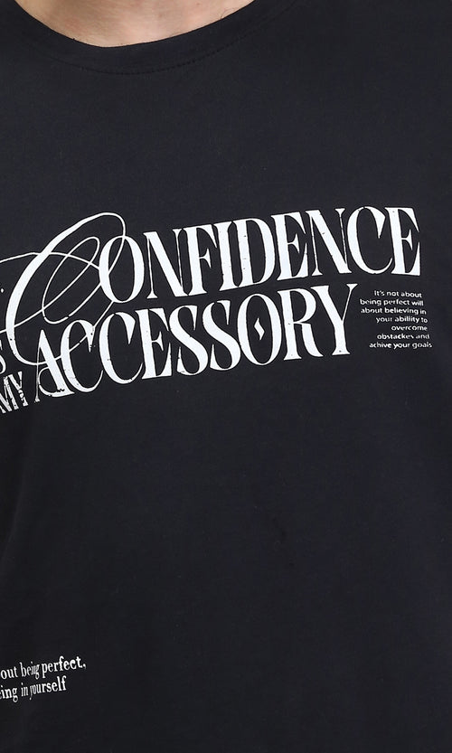 R209369 - Printed Regular Fit Slip On Tee - Black