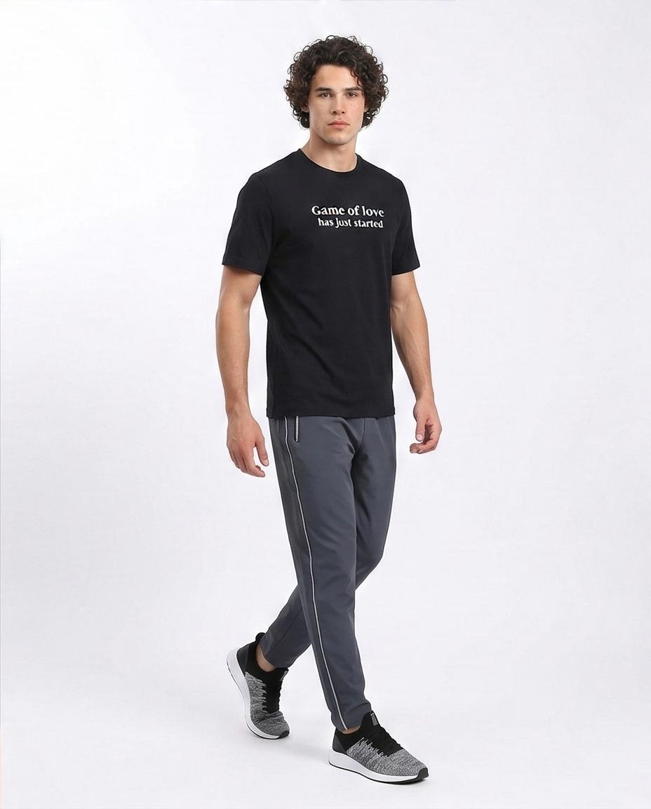 Ravin Men's "Game of Love" Tic-Tac-Toe Graphic T-Shirt - 100% Premium Cotton - Black - R209370