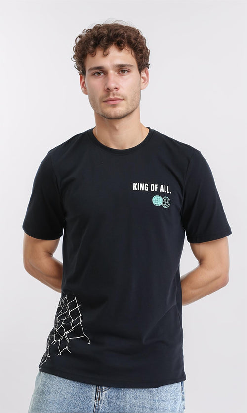 R209375 - "King Of All" Printed Regular Tee - Black