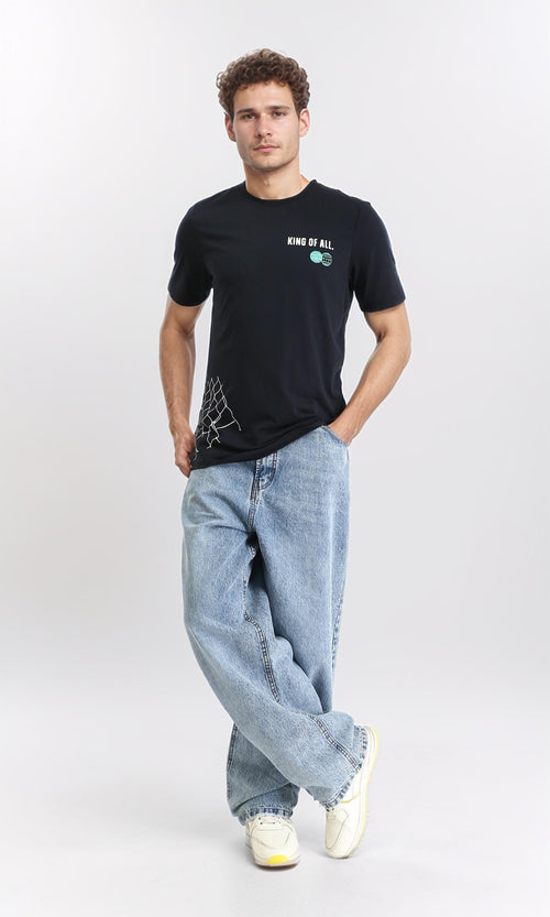 R209375 - "King Of All" Printed Regular Tee - Black