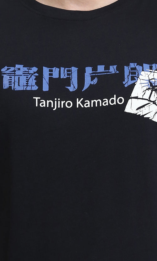 R209376 - Front & Back Print Cotton Tee - Black