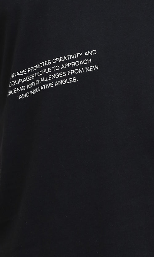 R209380 - Crew Neck Slip On Printed Tee - Black