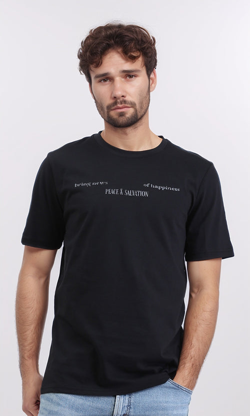 R209381 - Regular Fit Slip On Casual Tee - Black