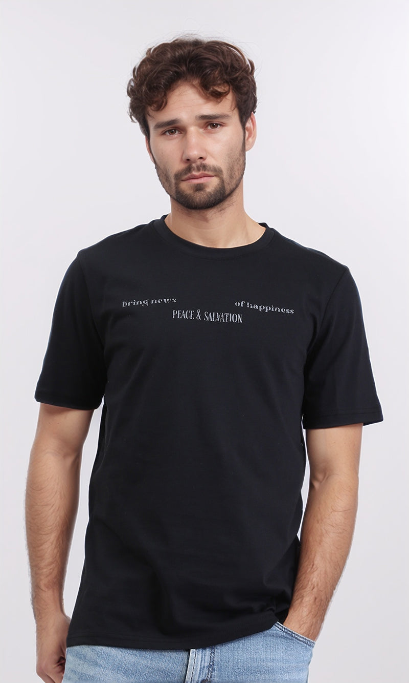 R209381 - Regular Fit Slip On Casual Tee - Black