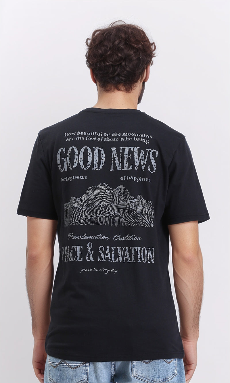 R209381 - Regular Fit Slip On Casual Tee - Black