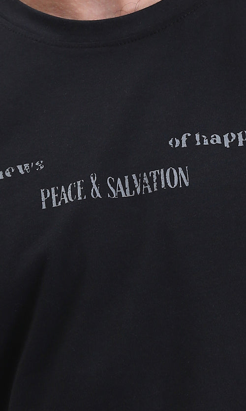 R209381 - Regular Fit Slip On Casual Tee - Black