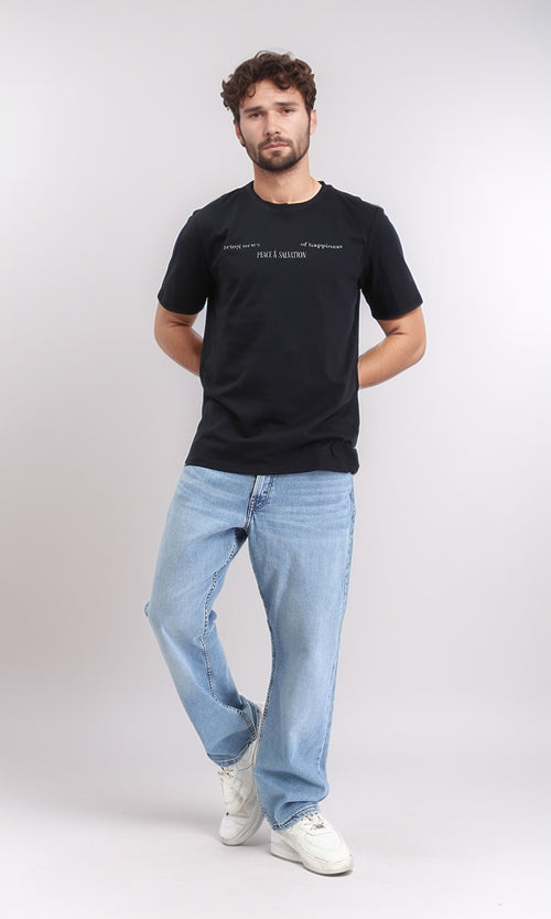 R209381 - Regular Fit Slip On Casual Tee - Black