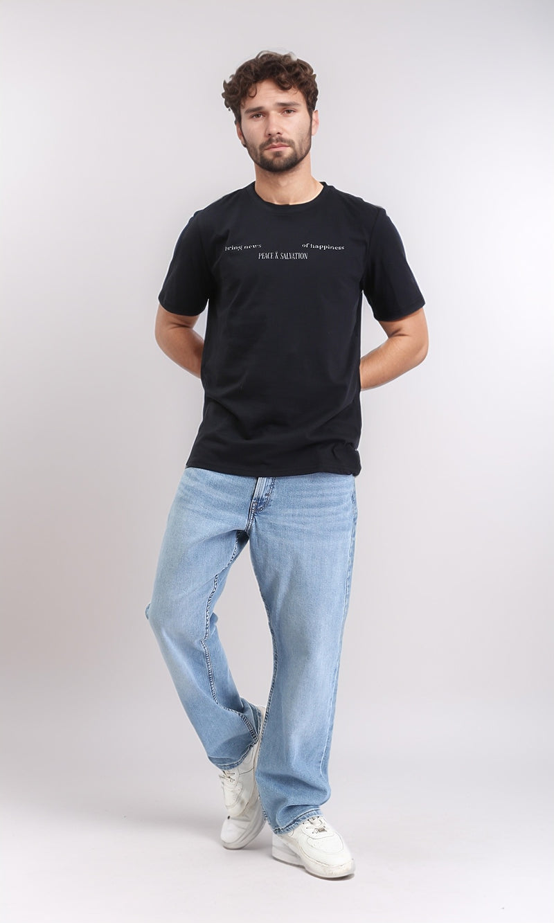 R209381 - Regular Fit Slip On Casual Tee - Black