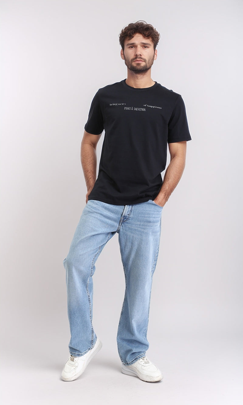 R209381 - Regular Fit Slip On Casual Tee - Black