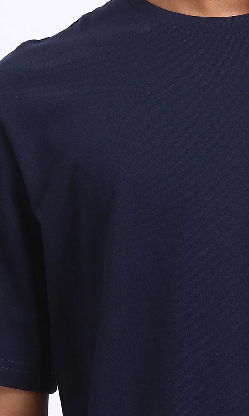 R209384 - Crew Neck Slip On Basic Tee - Navy Blue