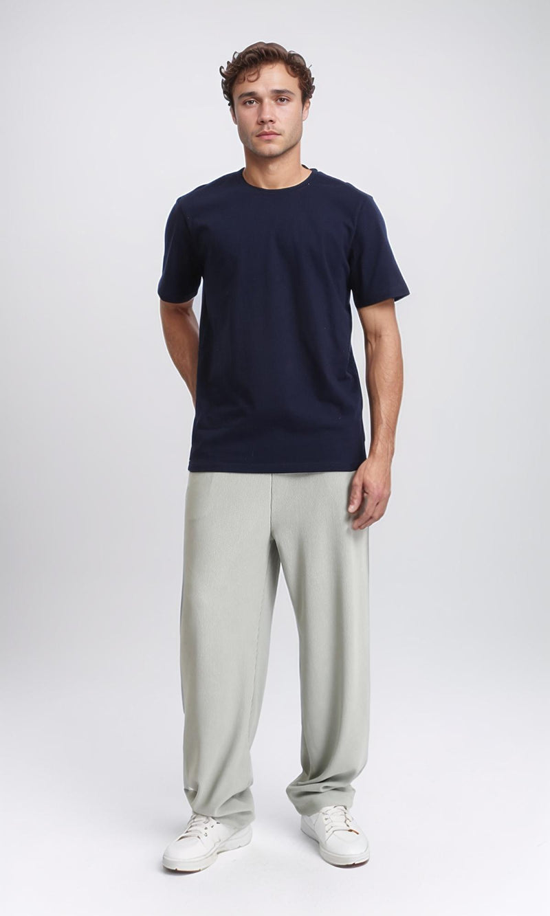 R209384 - Crew Neck Slip On Basic Tee - Navy Blue