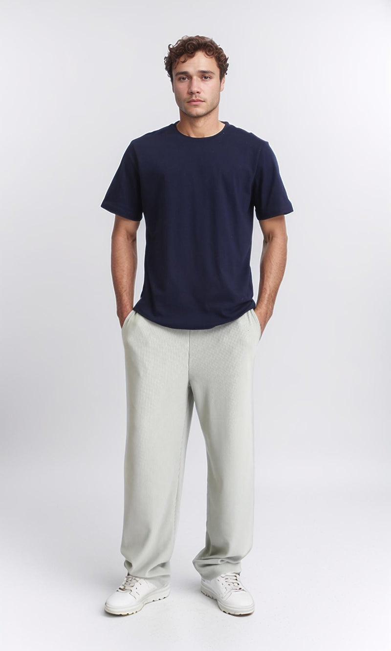 R209384 - Crew Neck Slip On Basic Tee - Navy Blue