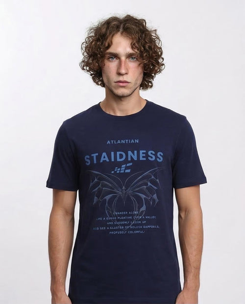 Men's Navy "staidness" Graphic T-Shirt - 100% Premium Cotton