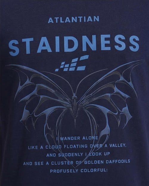 Ravin Men's Navy "Staidness" Graphic T-Shirt - 100% Premium Cotton - R209386