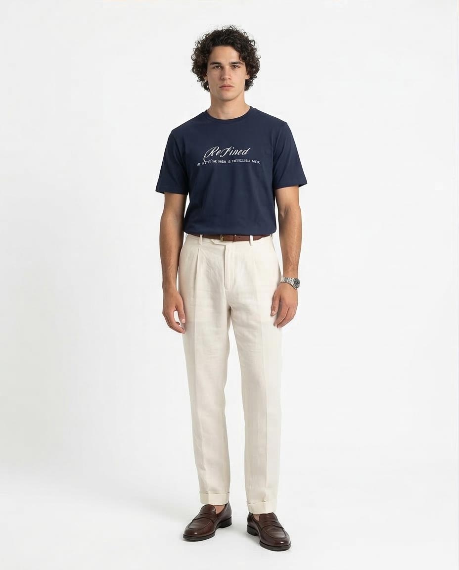Ravin | "Refined Woods" Graphic Tee – 100% Premium Cotton - Navy Blue - R209387