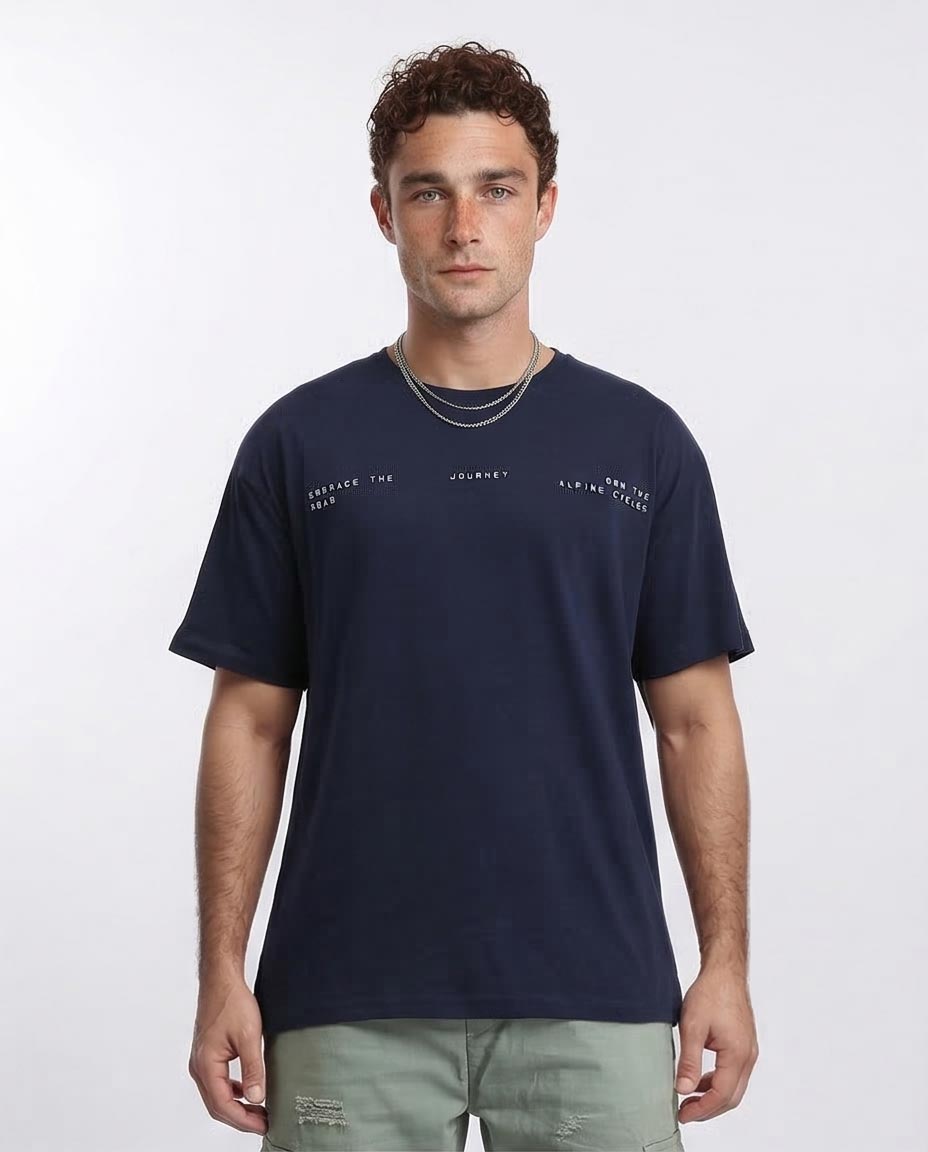 "alpine Journey" Graphic T-Shirt - Navy - Navy Blue