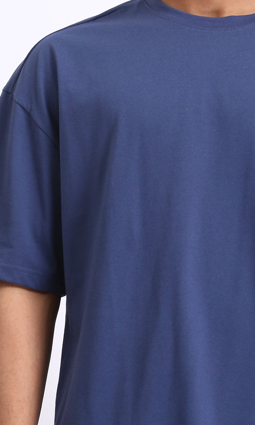 R209392 - Crew Neck Slip On Basic Tee - Light Navy Blue