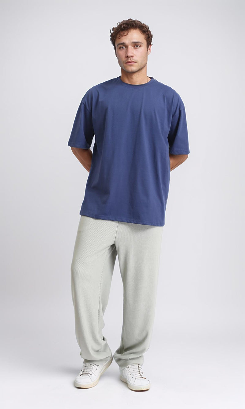 R209392 - Crew Neck Slip On Basic Tee - Light Navy Blue