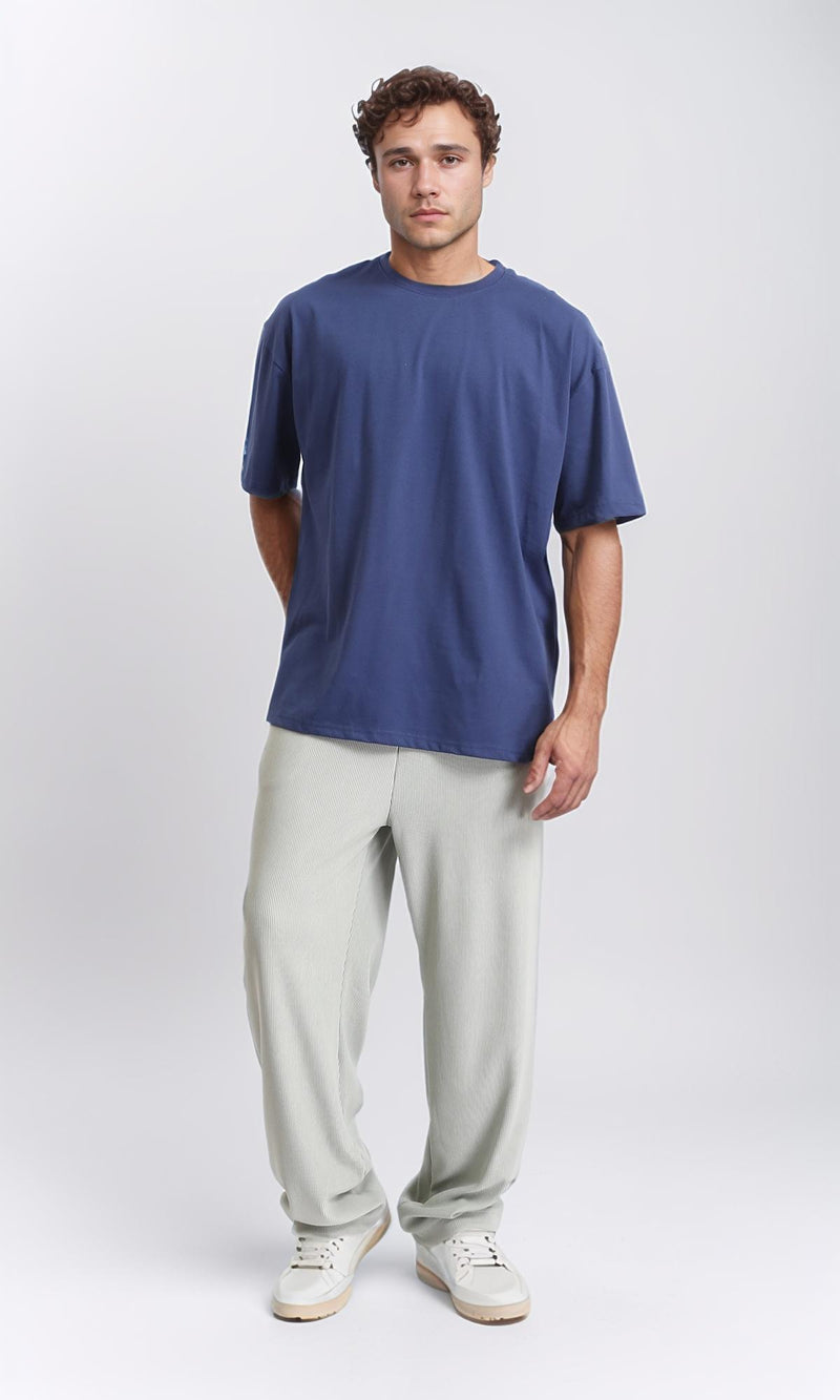 R209392 - Crew Neck Slip On Basic Tee - Light Navy Blue