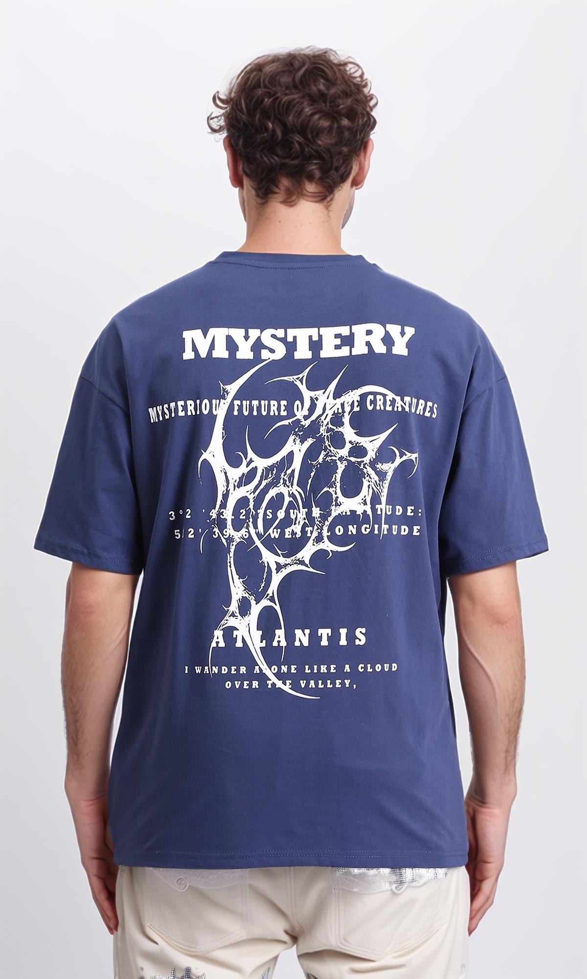 R209393 - Cotton Slip On Printed Tee - Light Navy Blue
