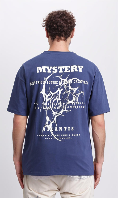 R209393 - Cotton Slip On Printed Tee - Light Navy Blue