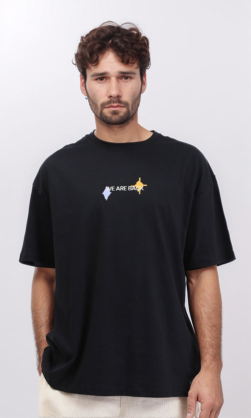 R209400 - Front & Back Print Cotton Tee - Black