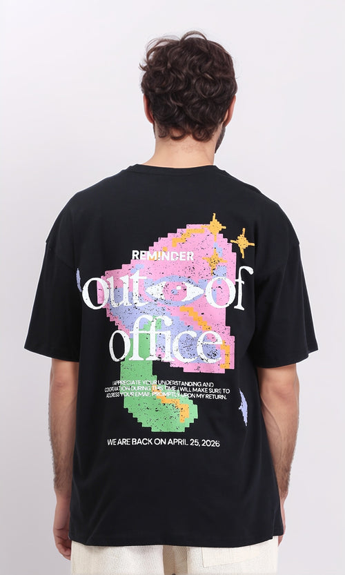 R209400 - Front & Back Print Cotton Tee - Black