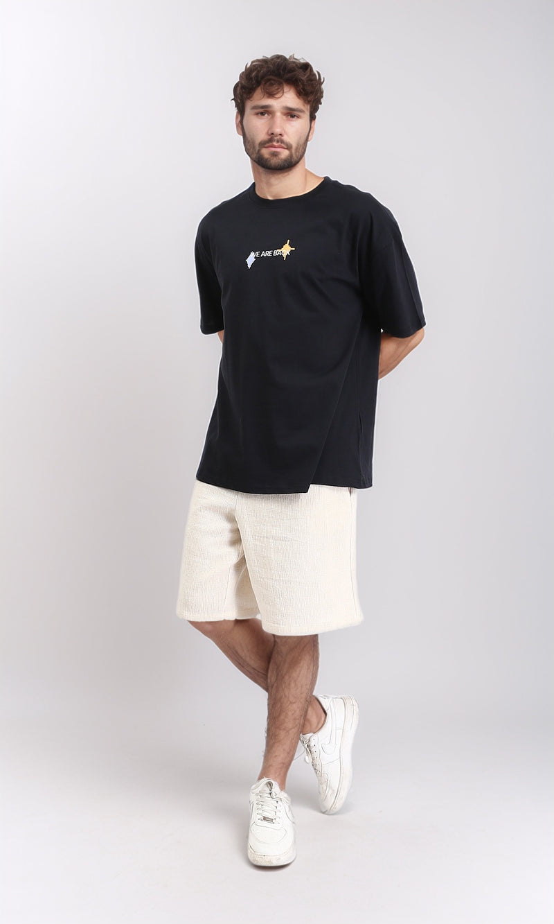 R209400 - Front & Back Print Cotton Tee - Black