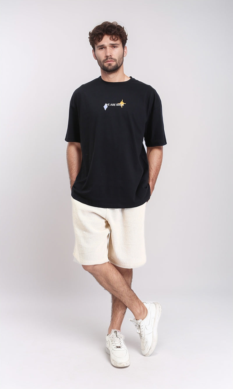 R209400 - Front & Back Print Cotton Tee - Black