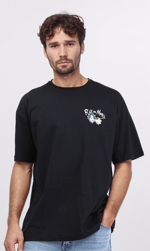 R209401 - Regular Fit Printed Summer Tee - Black