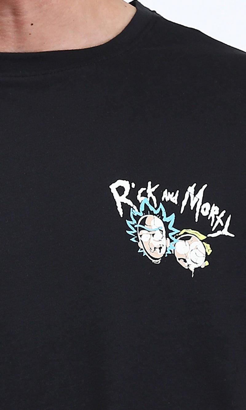 R209401 - Regular Fit Printed Summer Tee - Black