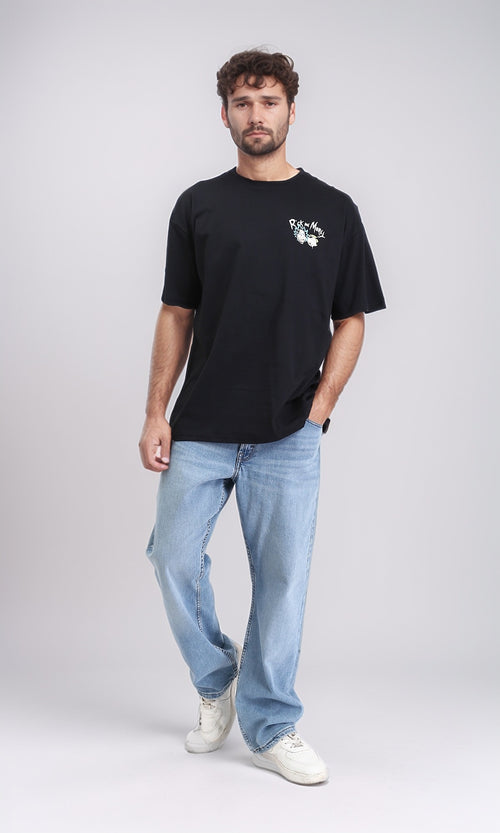 R209401 - Regular Fit Printed Summer Tee - Black