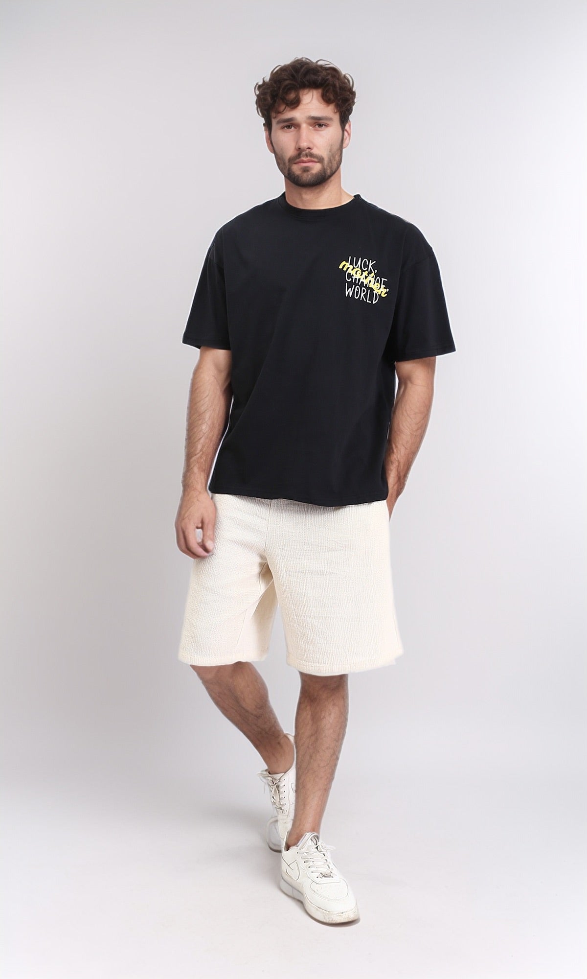 R209403 - Slip On Printed Summer Tee - Black