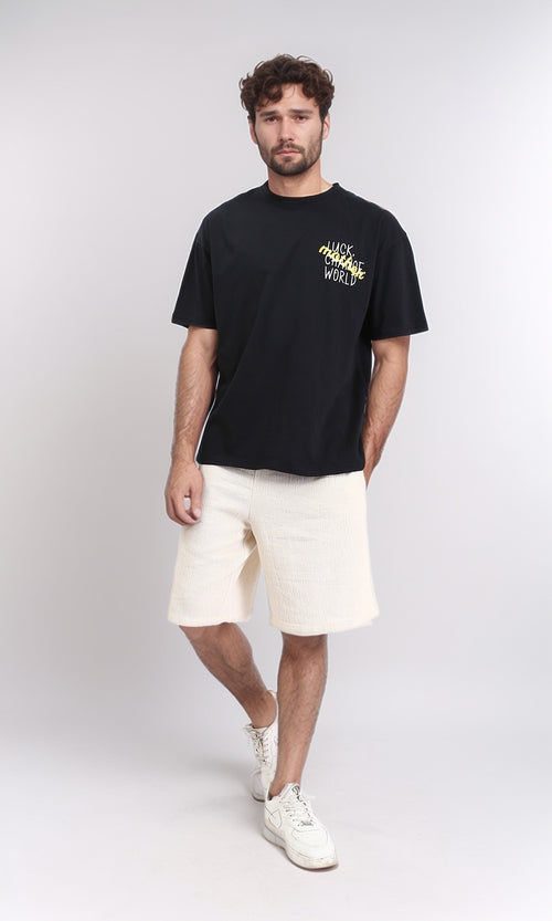 R209403 - Slip On Printed Summer Tee - Black