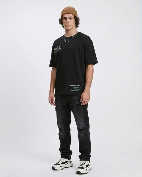 Ravin "Core Beliefs" Oversized Graphic T-Shirt – Black - R209405