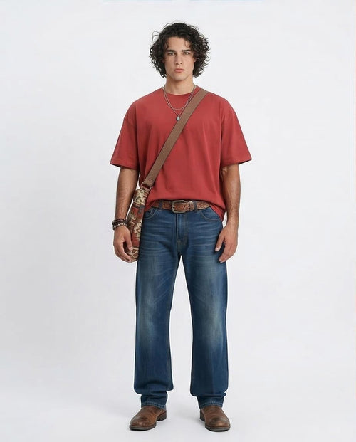 Ravin Heavyweight Oversized T-Shirt – Terracotta Red - R209406