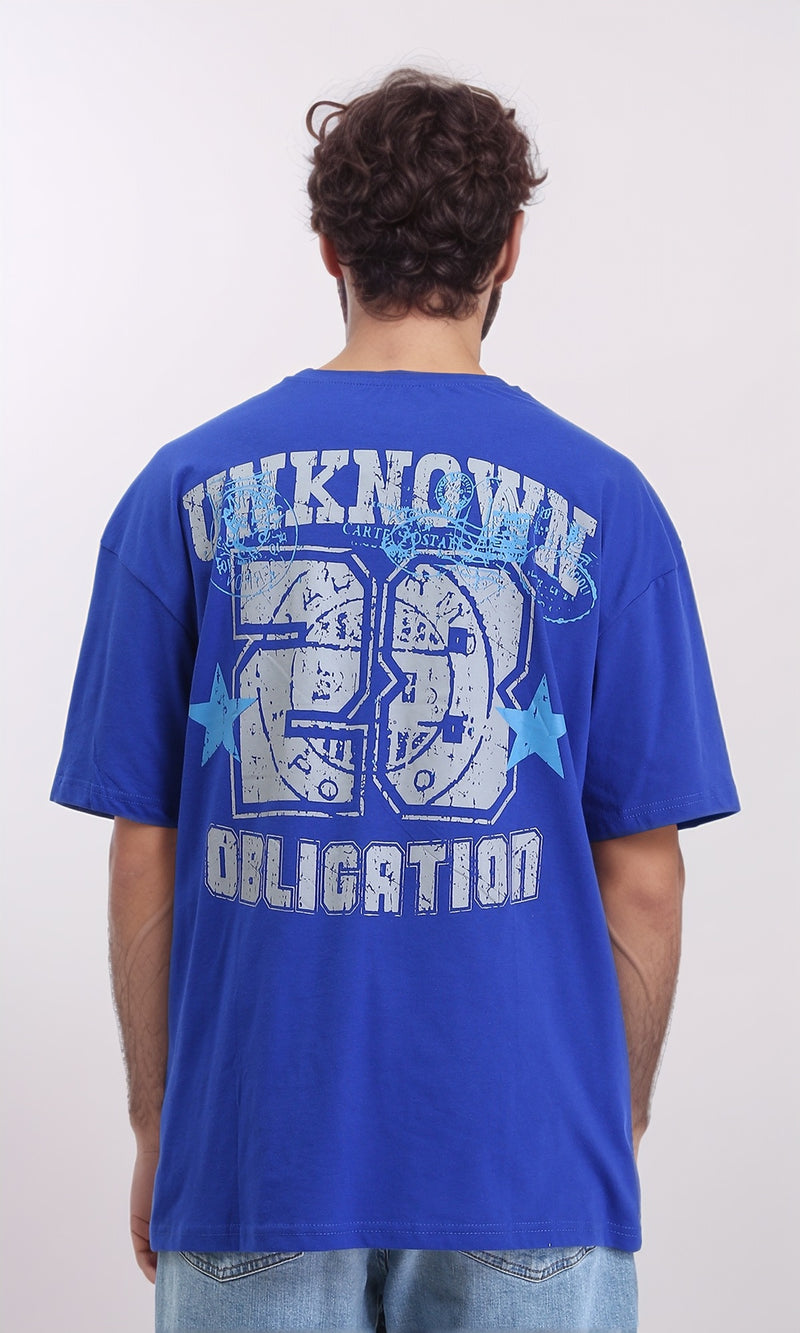 R209409 - Crew Neck Printed Summer Tee - Blue