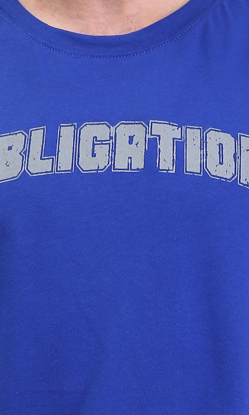 R209409 - Crew Neck Printed Summer Tee - Blue