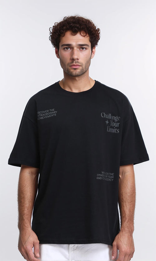 R209412 - Relaxed Fit Slip On Cotton Tee - Black