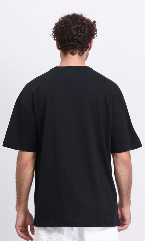R209412 - Relaxed Fit Slip On Cotton Tee - Black