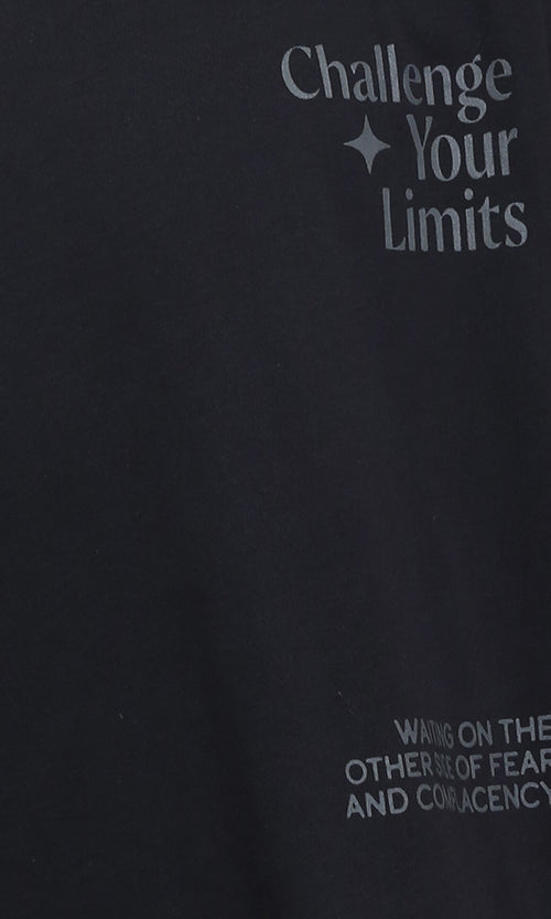 R209412 - Relaxed Fit Slip On Cotton Tee - Black