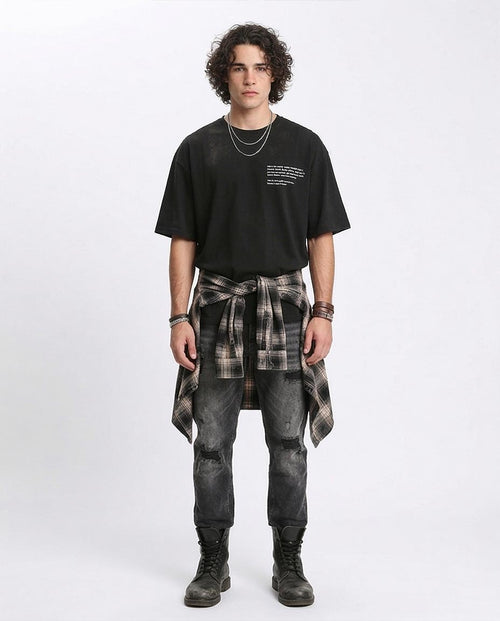 Ravin "INK YOU" Oversized Graphic Tee - Black - R209417