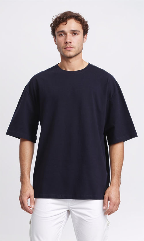 R209418 - Crew Neck Slip On Basic Tee - Dark Navy Blue
