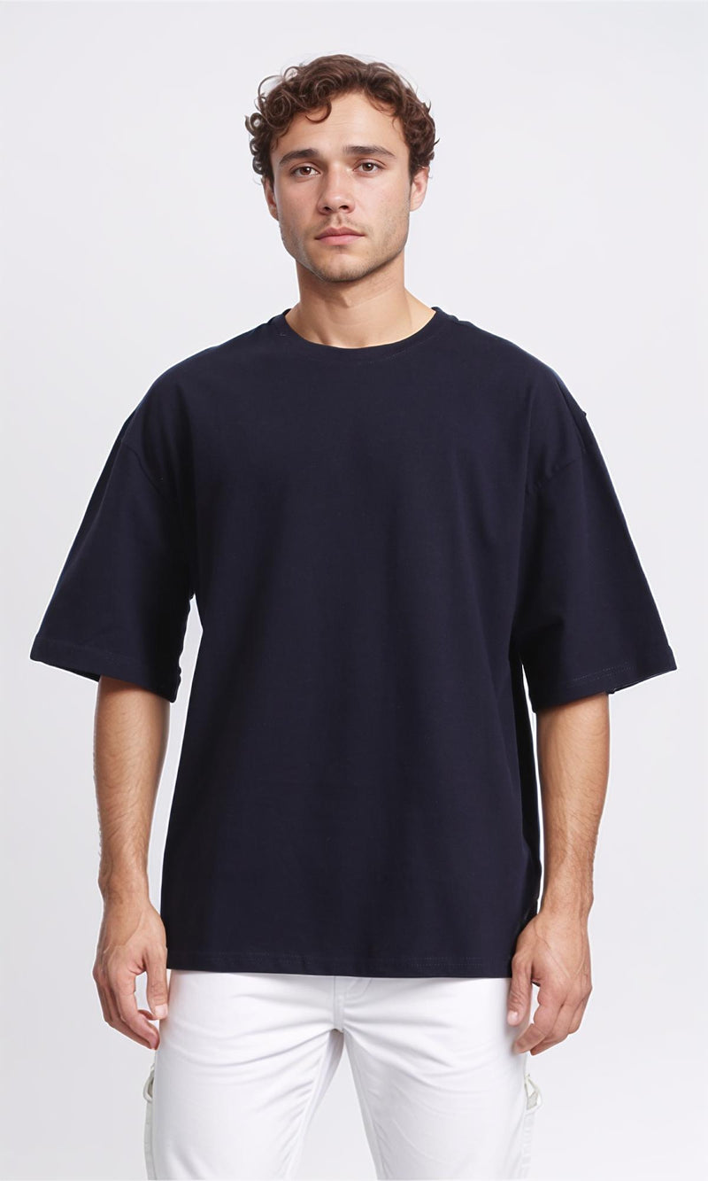 R209418 - Crew Neck Slip On Basic Tee - Dark Navy Blue