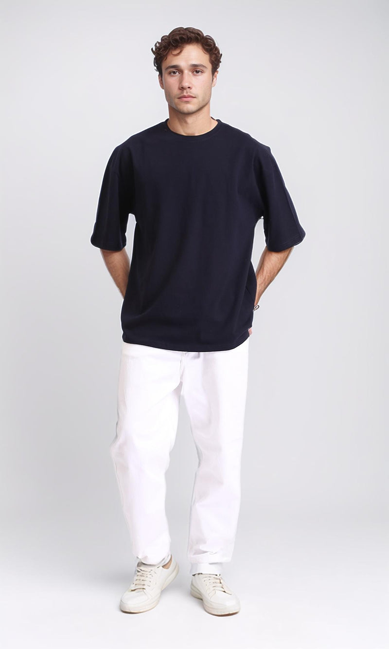 R209418 - Crew Neck Slip On Basic Tee - Dark Navy Blue
