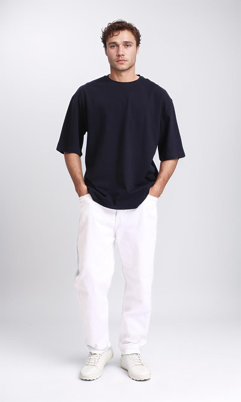 R209418 - Crew Neck Slip On Basic Tee - Dark Navy Blue