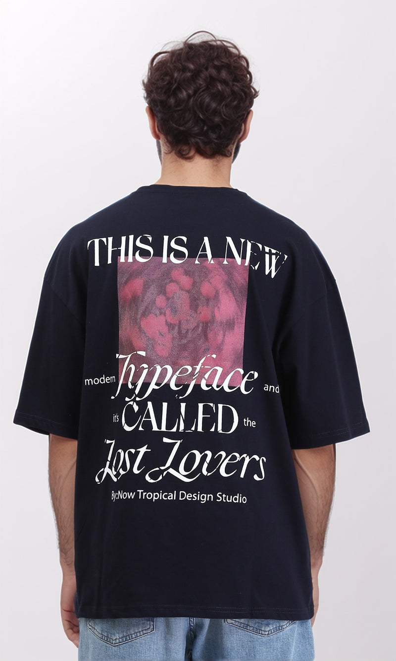 R209419 - Slip On Printed Summer Tee - Navy Blue